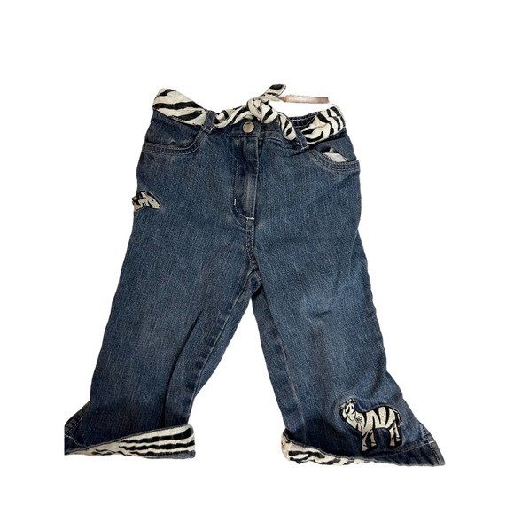 Gymboree‎ Mod Zebra Belted Denim Jeans 18-24 Months - Picture 1 of 3